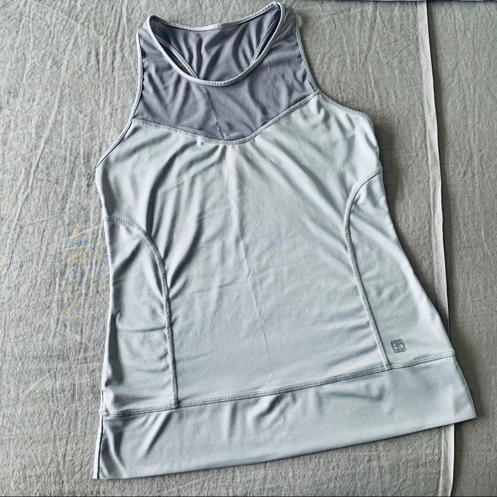 Dove Gray Mesh Racerback Athletic Tank